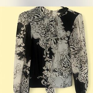 Elegant Black and White Women's Top